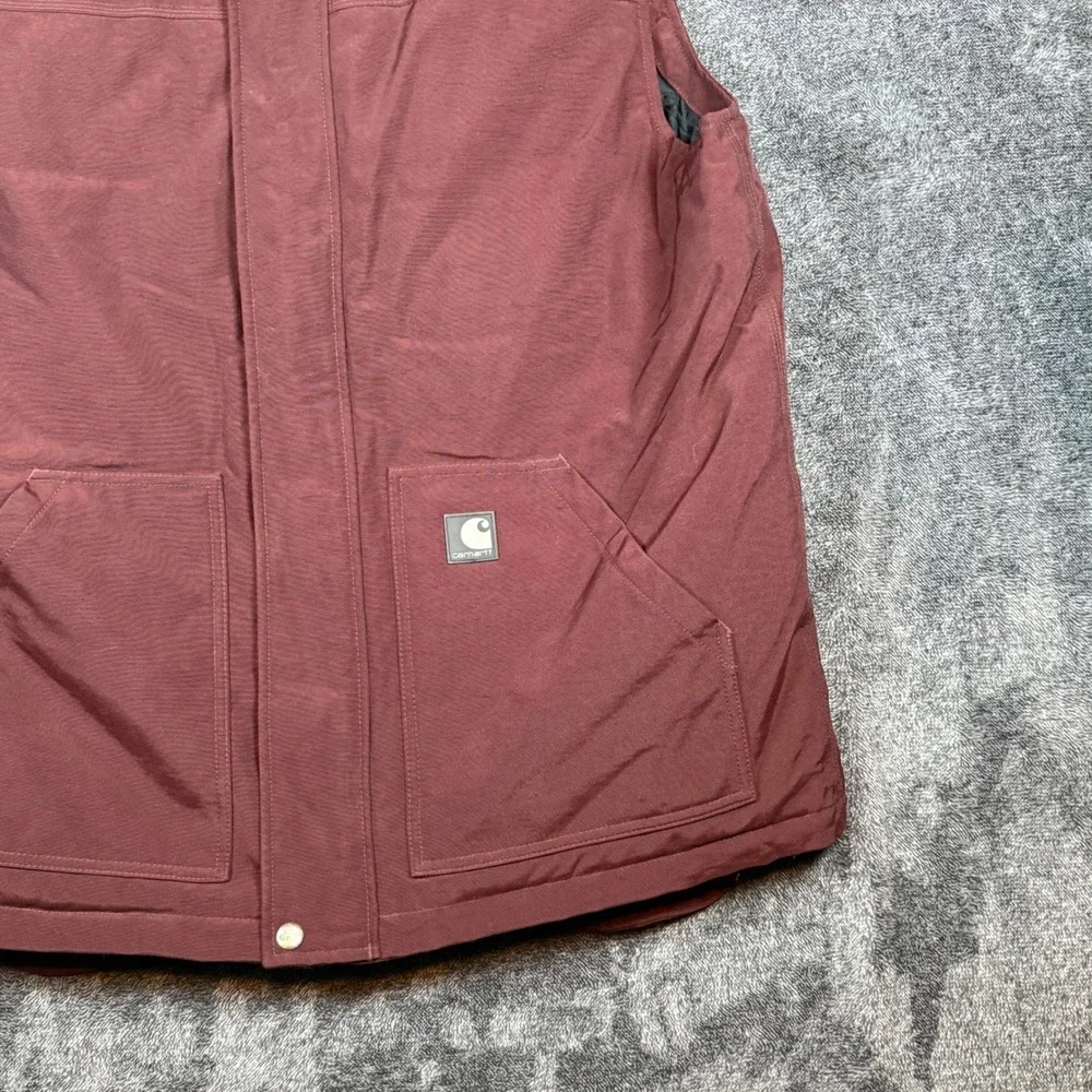 Carhartt V27 RDW Nylon Quilted Work Vest Redwood Mens XL Tall V27RDW